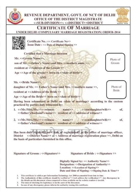 Marriage cert - REVENUE DEPARTMENT, GOVT. OF NCT OF DELHI OFFICE OF THE ...