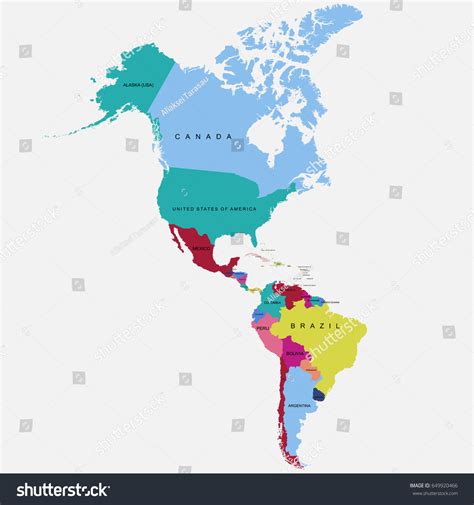 Map America Continent Vector Illustration Stock Vector (Royalty Free) 649920466