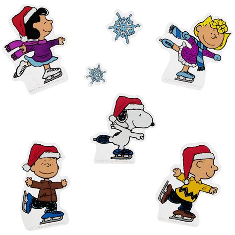 Northlight 7-Piece Peanuts Characters Ice Skating Christmas Jelz Window ...