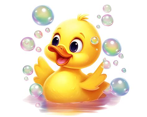 Rubber Duck Clipart, Cute Duck PNG, Watercolor Rubber Duck, Bath Time ...