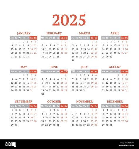 Simple Calendar 2024 Weeks Start On Monday Vector Image Monthly/wsb ...