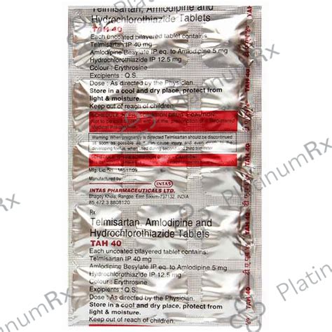 Tah 40/5/12.5mg Tablet 15s: View Uses, Side Effects, Price and ...