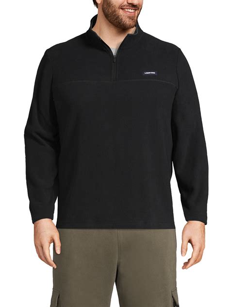 Lands' End Men's Big Fleece Quarter Zip Pullover - Walmart.com