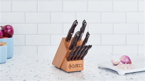 Essentials + 5 Set with Block | 12 Pieces | Knife Block Sets by Cutco
