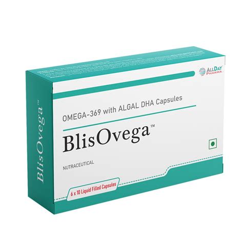 ALLDAY PHARMA Blisovega Capsule | Vegan Omega with Algal | Capsule with ...