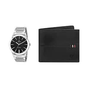 Buy Walrus Men Combo Pack of Black Watch & Black Leather Wallet at ...