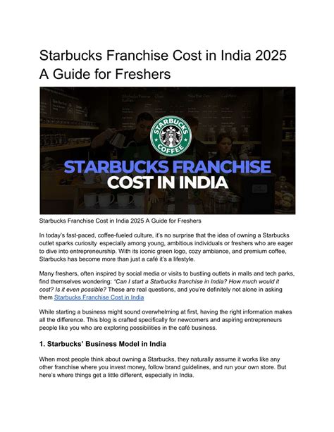 PPT - Starbucks Franchise Cost in India 2025 A Guide for Freshers ...