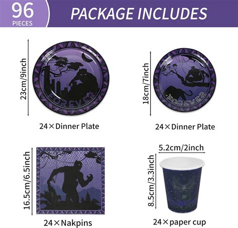 Buy AURORAPARTY Black Party Panther Supplies Birthday Decorations Movie ...