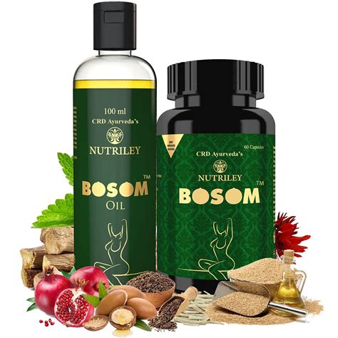 CRD Ayurveda Nutriley Combo Pack of Bosom Capsules & Bosom Oil for ...