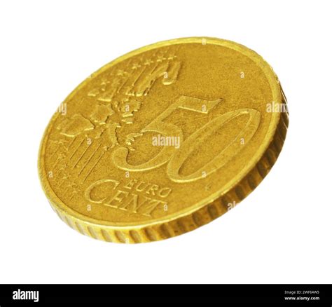 Fifty euro cent coin isolated on white Stock Photo - Alamy