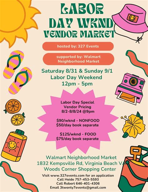 327 Events - Labor Day Wknd Vendor Market, Walmart Neighborhood Market ...