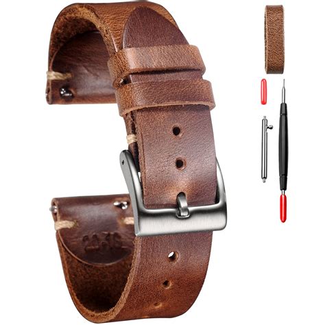 Buy hemsut hLeather Watch Bands for Men, Horween Quick Release Leather ...