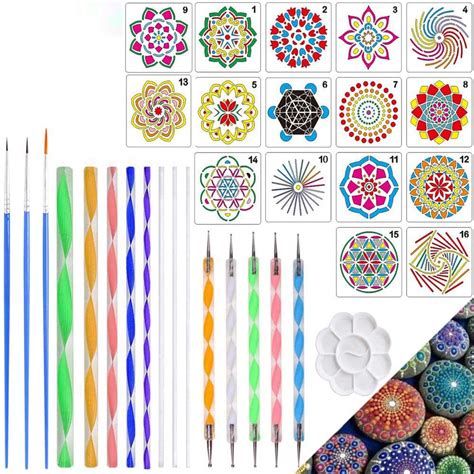 Mandala Dotting Tools Set,Mandala Rocks Painting Kits with Mandala Dot ...
