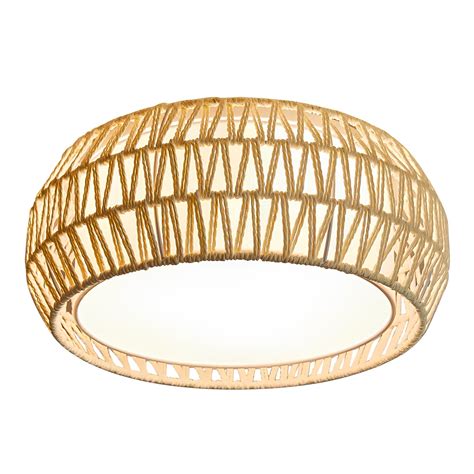 Jute Ceiling Flush Mount Lamp for Living Room | Jute Pendant light | J ...
