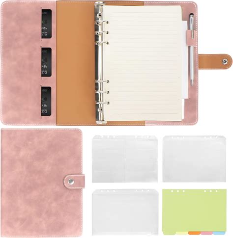 Amazon.com : FYY Leather A5 Binder 6 Ring Binder Notebook - Refillable ...