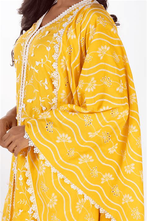 Warm Glow Supima Cotton Mango Kurta with Palazzo Set