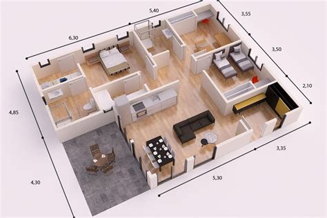 مخطط شقة 120 متر , ديكورات منازل متوسطه الحجم - احضان الحب