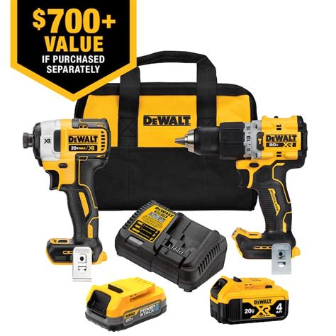 DEWALT 20V MAX XR HD-Impact Kit with 2 Batteries, Charger and Tool Bag ...