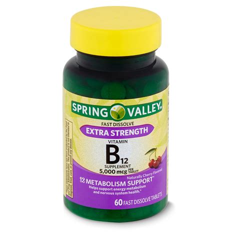 Spring Valley Fast Dissolve Extra Strength Vitamin B12 Dietary ...
