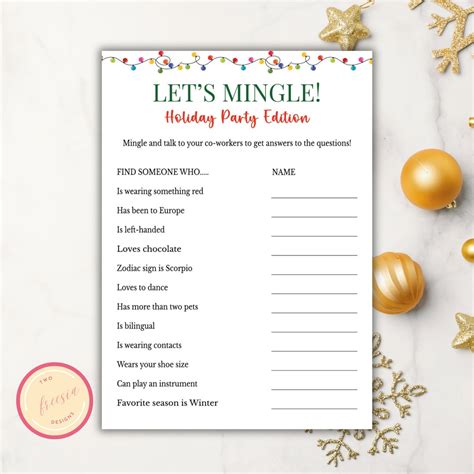 Christmas Let's Mingle Game - Jingle Mingle - Printable Christmas Party ...