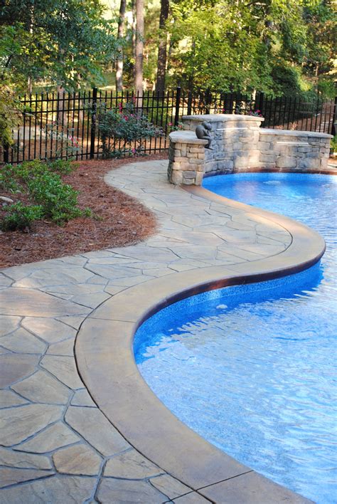 Simple Stamped Concrete Pool Deck Simple Ideas | Wallpaper HD and Aesthetic