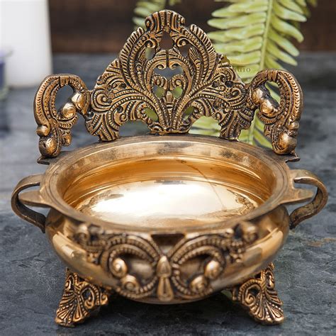 Brass Designer Antique South Indian Urli For Home Garden Office Dacor ...