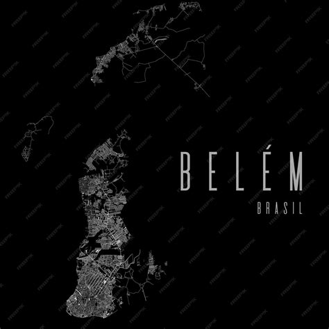 Premium Vector | Belem city vector map poster brazil municipality square linear street map ...