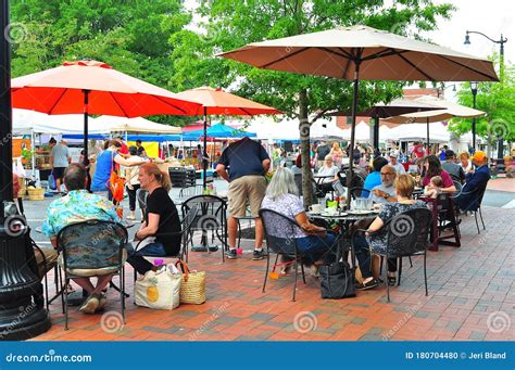 Marietta Square, GA-circa August 18, 2018: Local Residents Gather ...