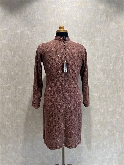 Chikankari Embroidered Kurta Set – Devyom Sherwani Store