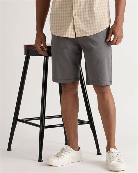 Buy Men's Grey Slim Fit Shorts Online at Bewakoof
