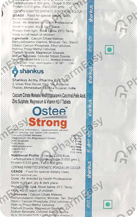 Buy Ostee Strong Strip Of 10 Tablets Online at Flat 15% OFF | PharmEasy