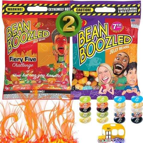 Amazon.com : (2 PACK) Bean Boozled 7th Edition & Fiery Five Jelly Beans ...
