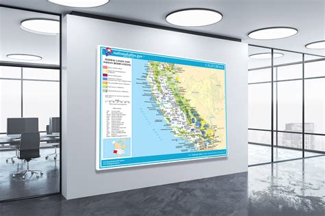 California-National Atlas Federal Lands and Indian Reservations Map, 2022 - Canvas Wrap - map of california reservations