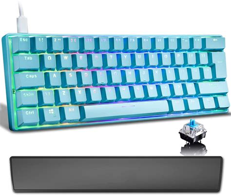 Buy UK Layout 60% Mechanical Gaming Keyboard Type C Wired 61 Keys LED ...
