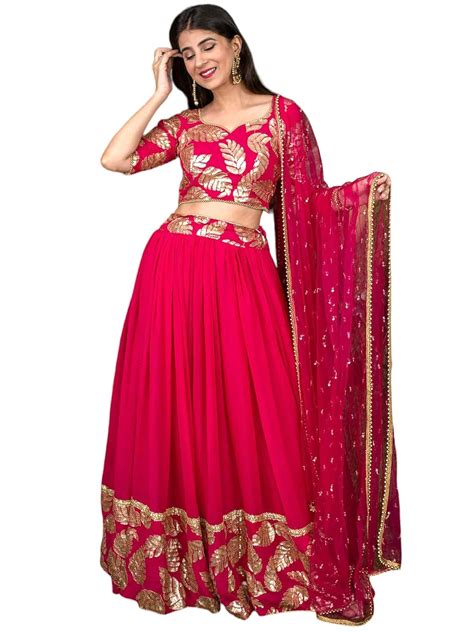 Zeel Clothing Women's Georgette Sequins Embroidered Semi-Stitched New ...