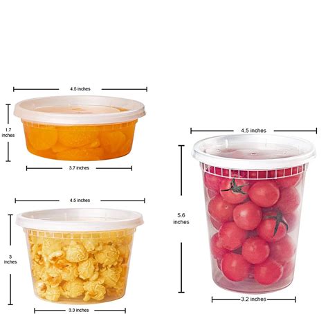 Combo 8 oz + 16 oz + 32 oz Plastic Deli Cups Deli Containers Food ...