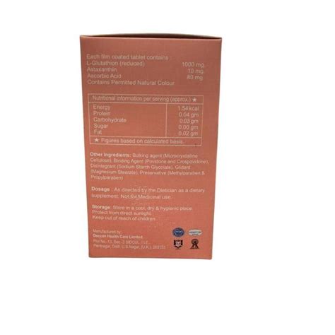 GSH FORTE L-Glutathione, Astaxanthin & Ascorbic Acid Tablets (30Tablet ...