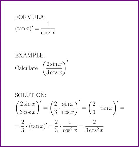 The derivative of tangent (formula and example) – LUNLUN.COM