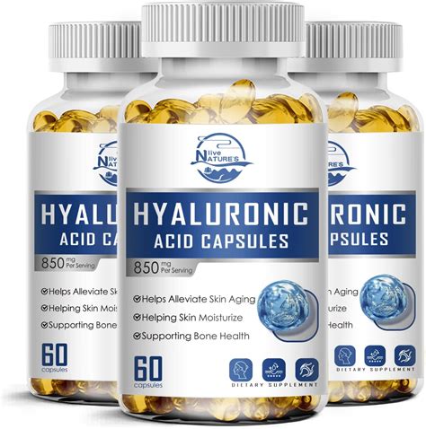 Amazon.com: Nature's live Hyaluronic Acid Supplements, 850mg High Bioavailable Dietary ...