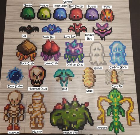 Stardew Valley Monsters Perler Bead Sprites