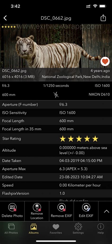EXIF Metadata 的图像结果