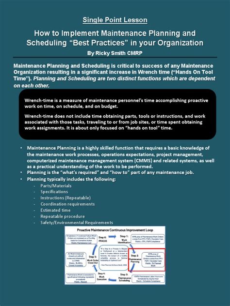 Image result for Maintenance One Point Lesson