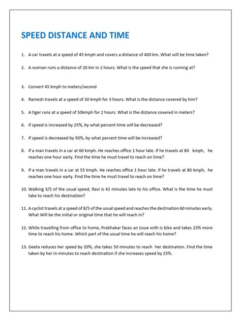 Speed Distance Time Questions 的图像结果