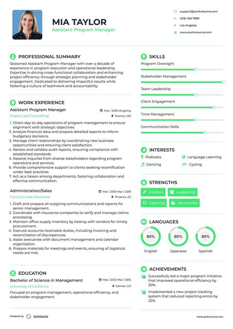 Image result for Program Manager Resume Sample