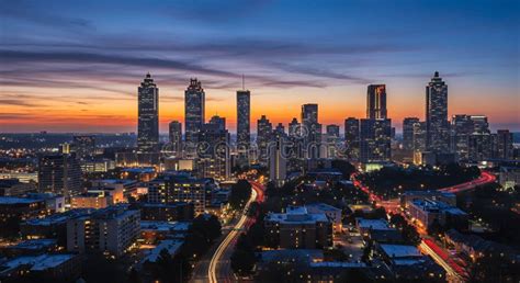 Atlanta Skyline at Twilight: Breathtaking Cityscape, Vibrant Lights ...