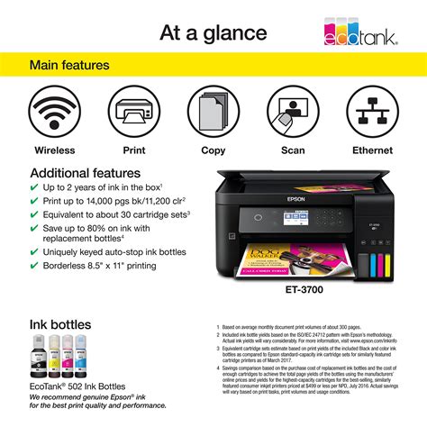 Buy Epson Expression ET-3700 EcoTank Wireless Color All-in-One ...