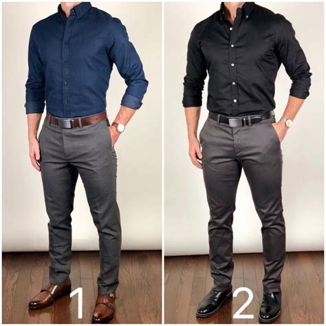 Which is your favorite shirt color with dark gray pants Blue 🔵 or black ...