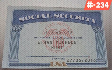 USA Social Security Card Template 2023