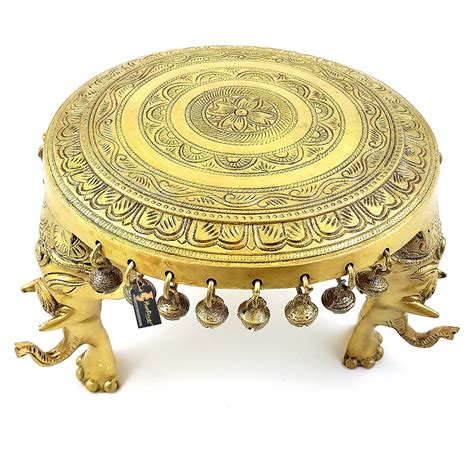 Buy Two Moustaches Chowki with Elephant Pillars and Bells - Antique ...