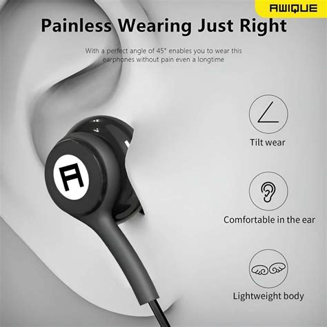 Awique Type C Wired Earphone with Mic & Volume Controller Wired Headset ...